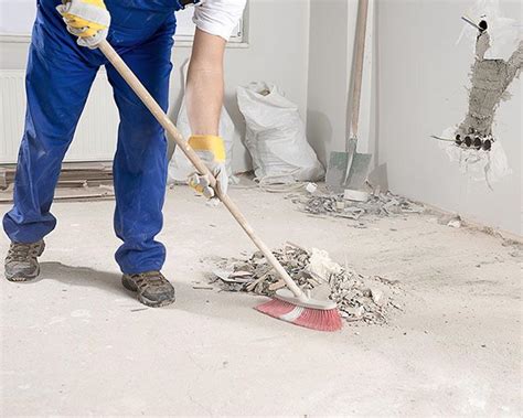 Post-construction cleaning services team at work